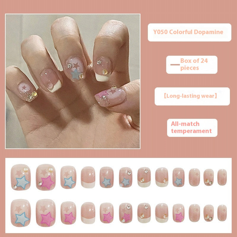 Women's Nail Art Kit with Detachable Color Variants - Spicy White Armor Design