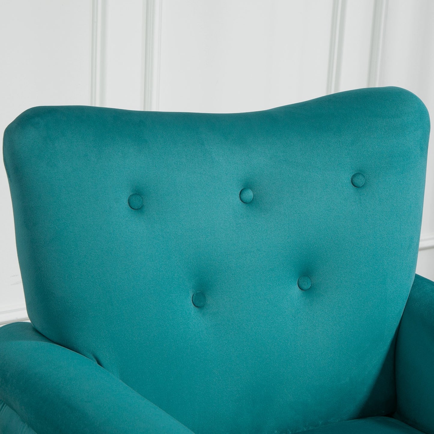 Mid-Century Modern Wingback Accent Chair, Upholstered Fabric Armchair