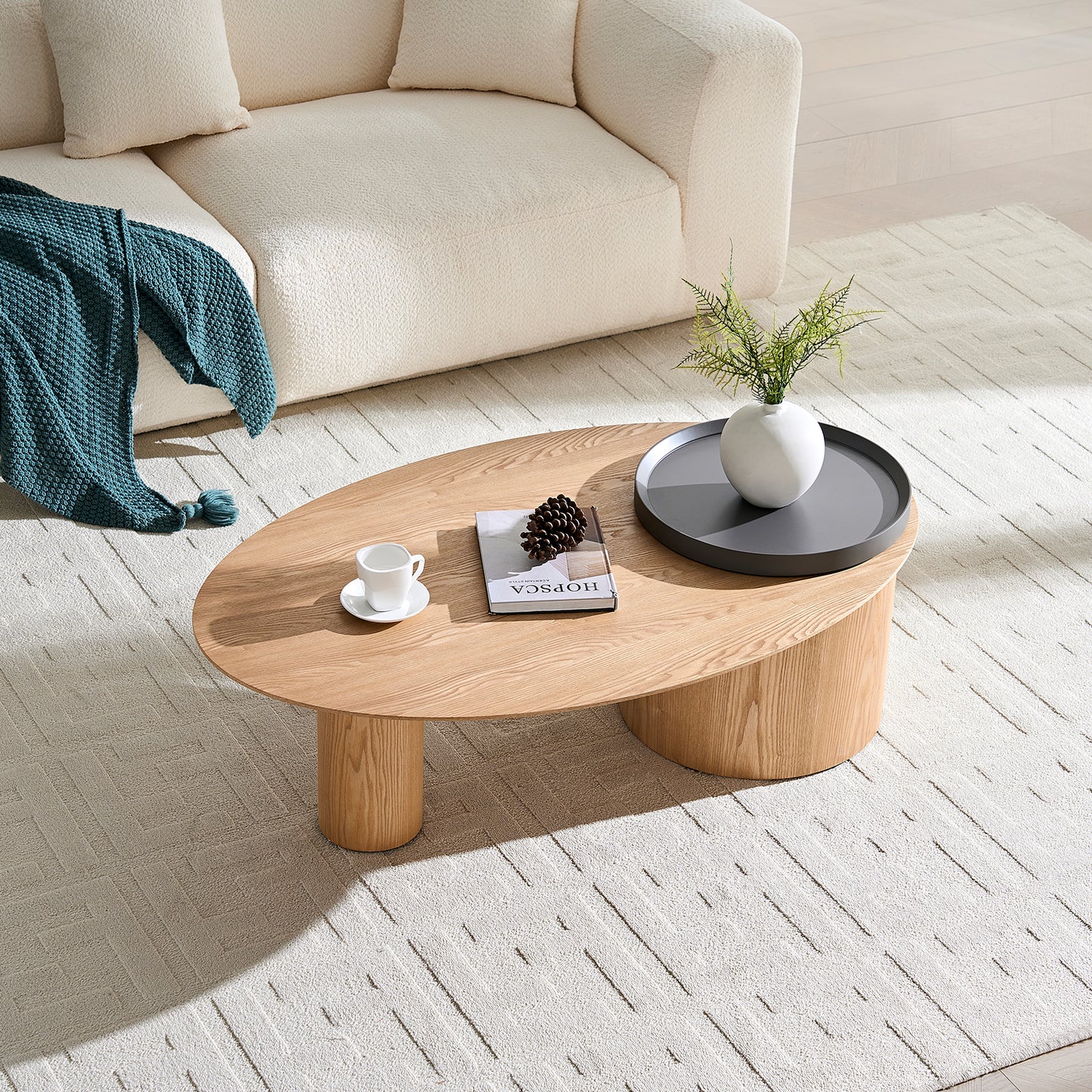 Modern Oval Luxury Coffee Table, Sophisticated Living Room Center