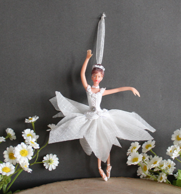 Ballerina Girl Hanging Tabletop Decoration - Festive Resin Ornament