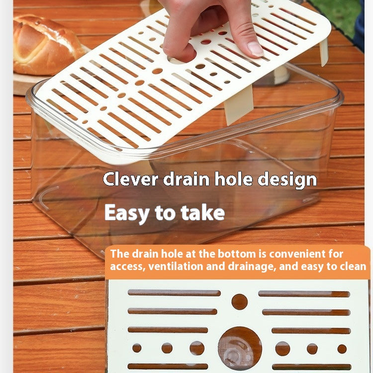 Portable Food Storage Bin with Drainage for Outdoor Picnic and Kitchen Use