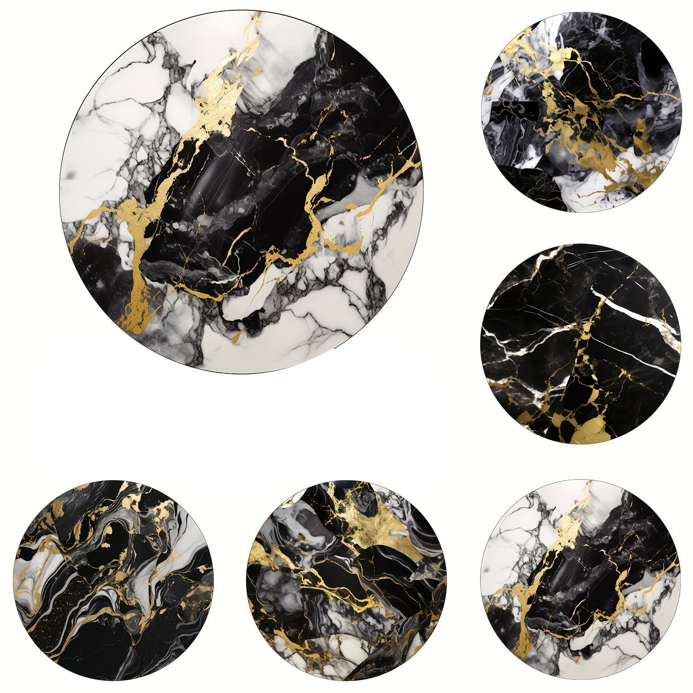 Ceramic Tea Coaster Set - Waterproof, Stain-Resistant, Washable 5 Pieces