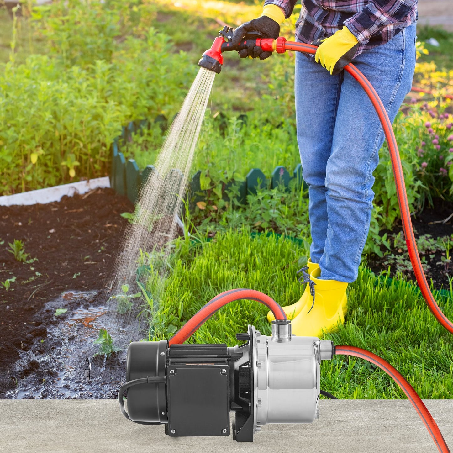 3/4HP Stainless Steel Shallow Well Jet Pump 115V 18.5 GPM 131 FT Head Irrigation Water Pump