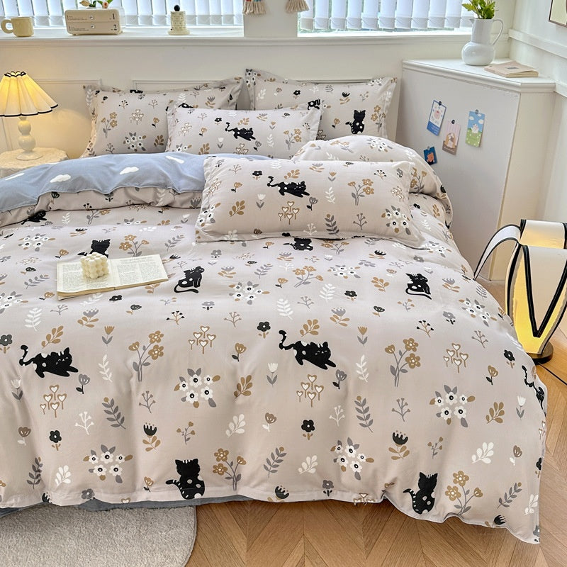 Pure Cotton Bed Sheets Set Minimalist Soft Bedding for Home
