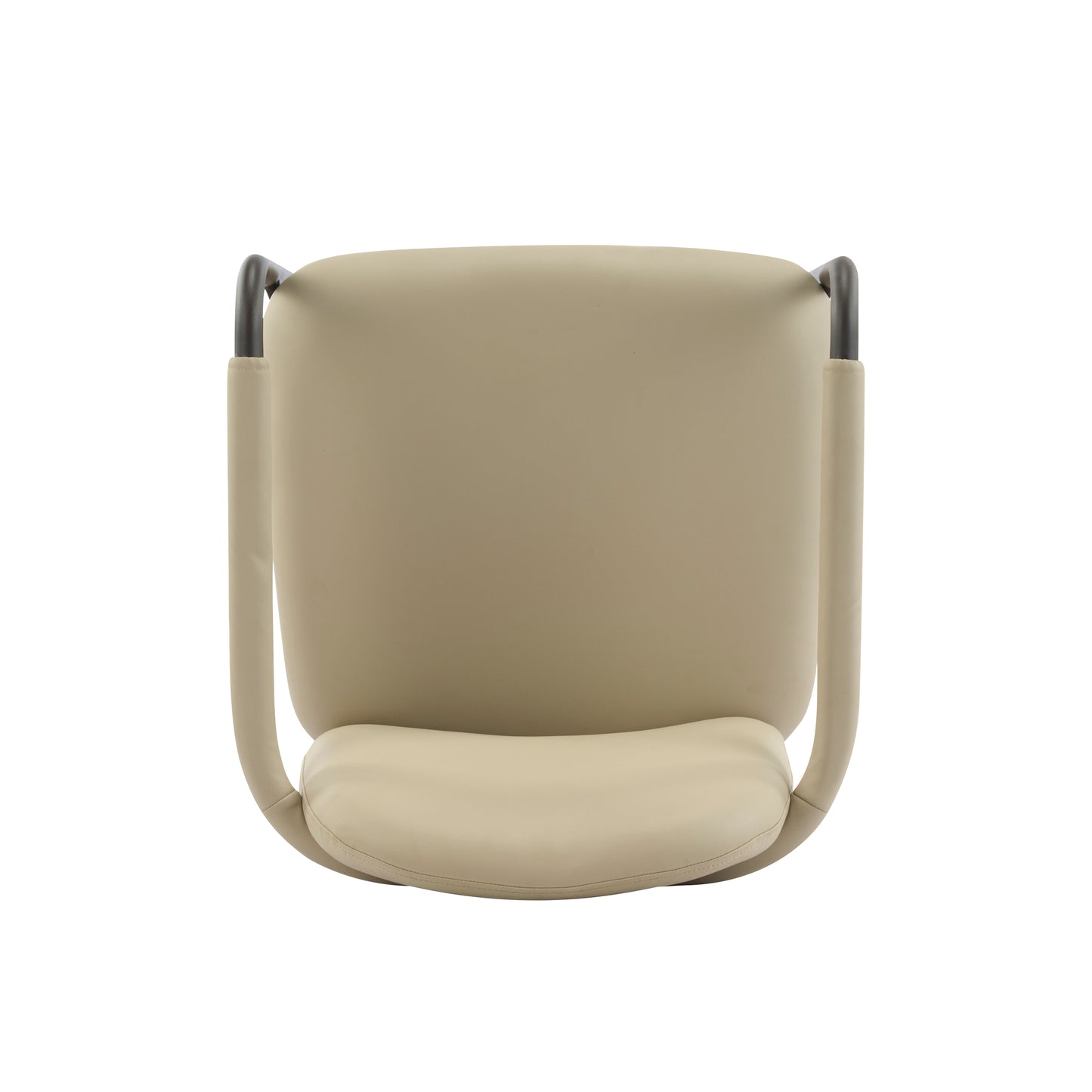 Set of 2 Dining Chairs with Iron Frame - Espresso & Khaki