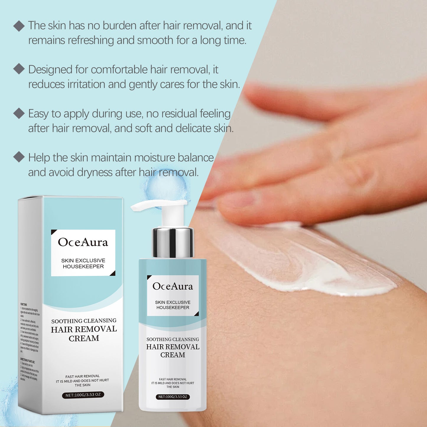 Gentle Hair Removal Cream for Face and Body - Moisturizing Formula