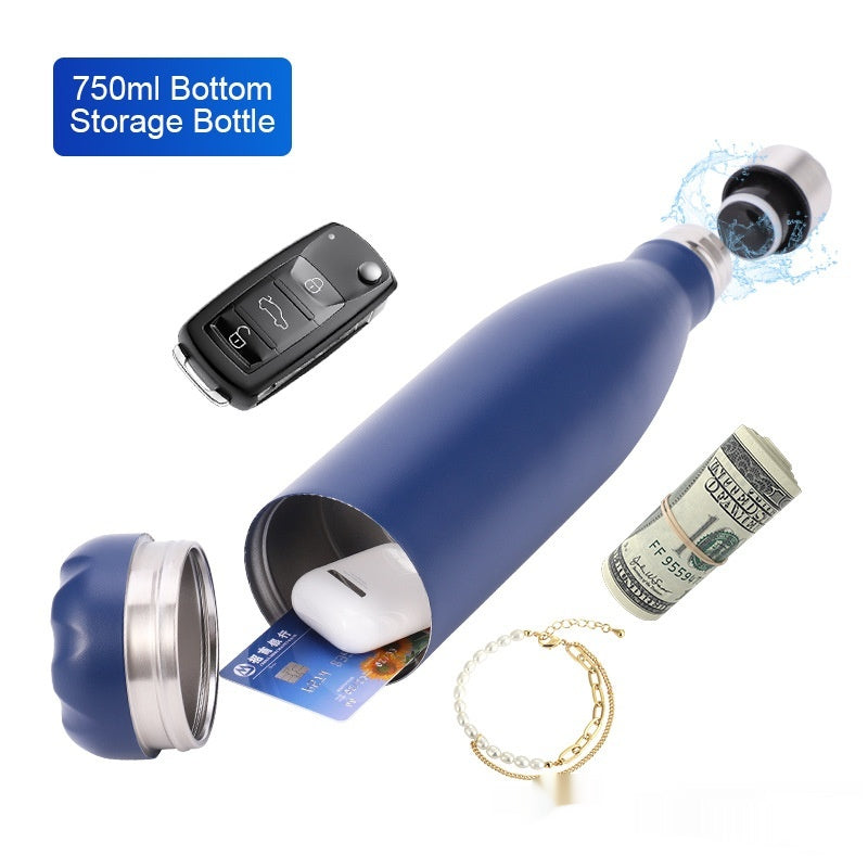Large Capacity Outdoor Storage Cup - Stainless Steel Water Bottle with Ring