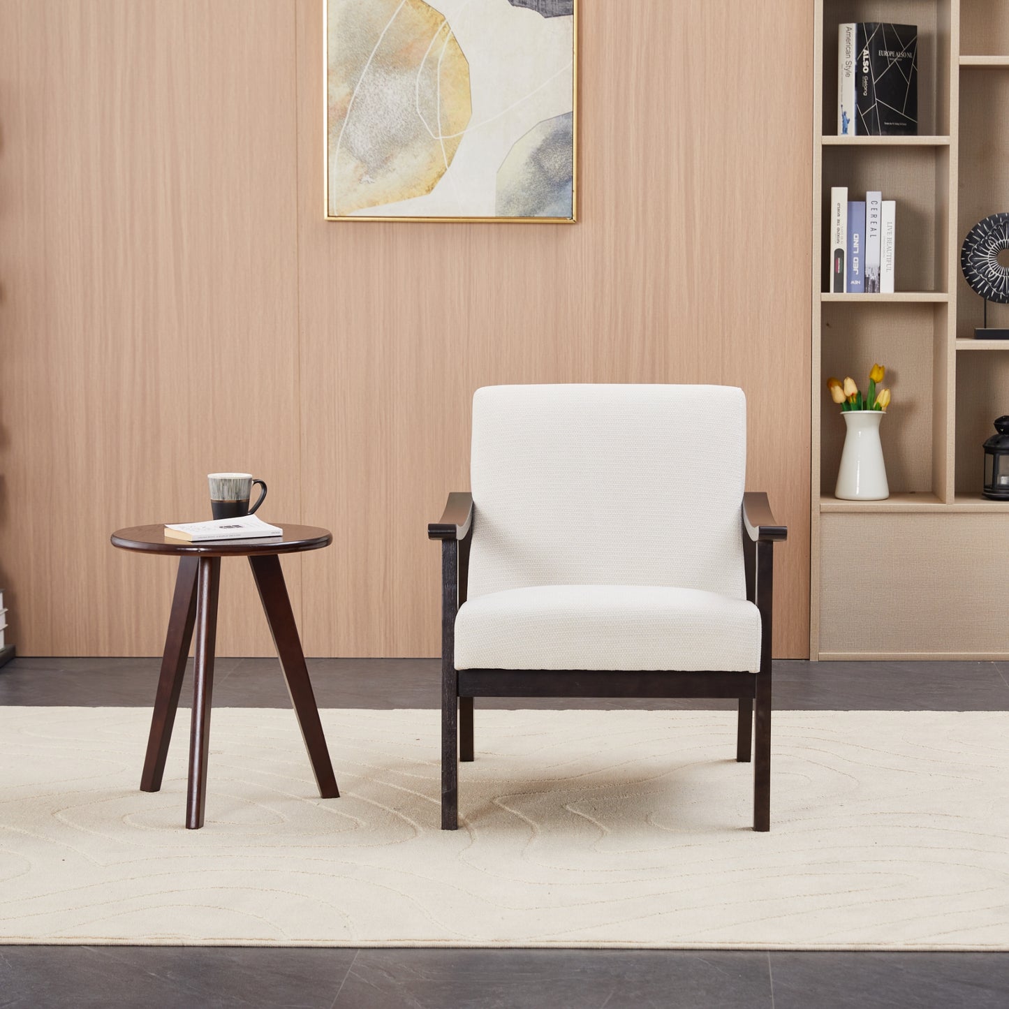 Medieval-Inspired High Back Armchair - Ancient White Upholstered