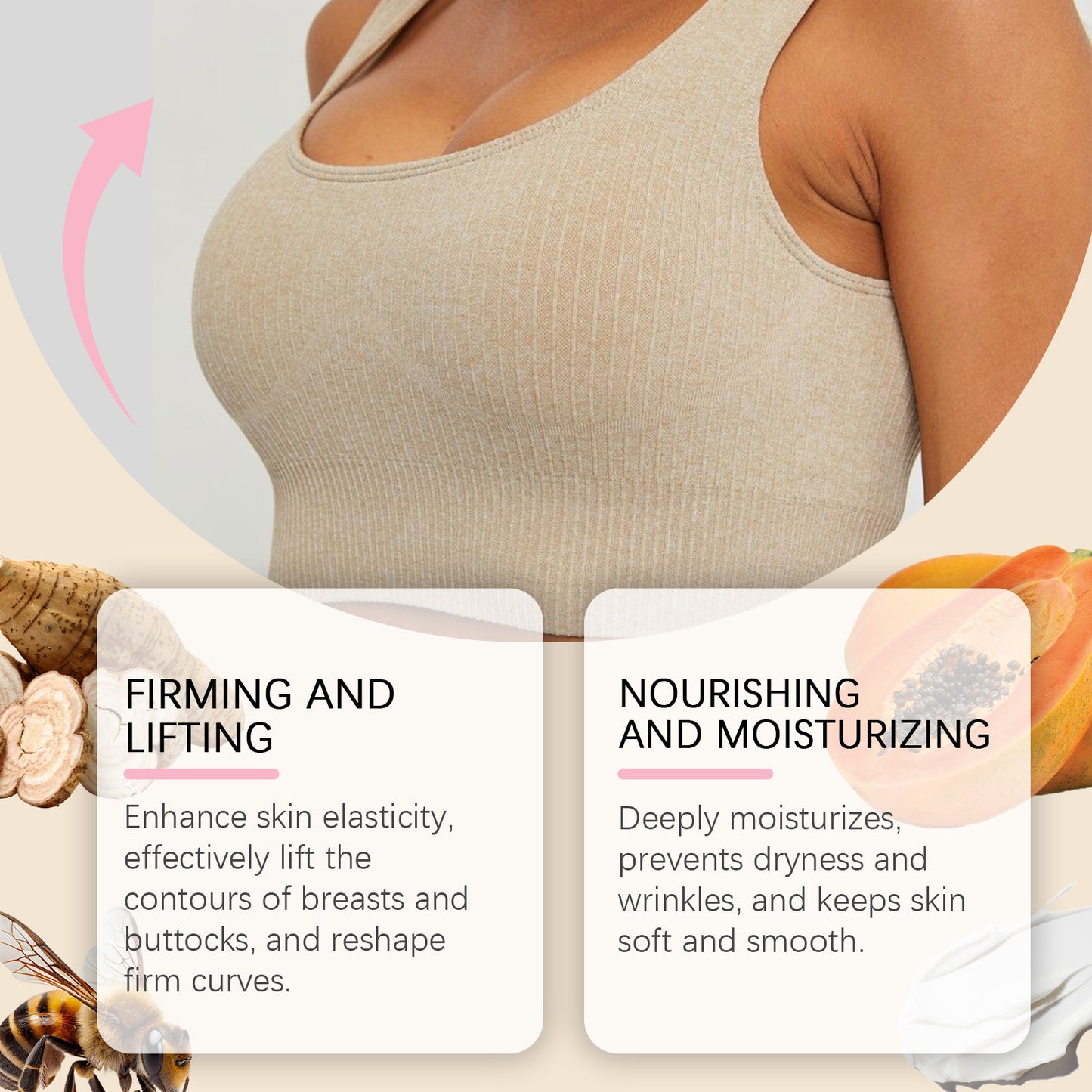 Firming Breast and Body Massage Cream - Moisturizing Skin Care Lotion