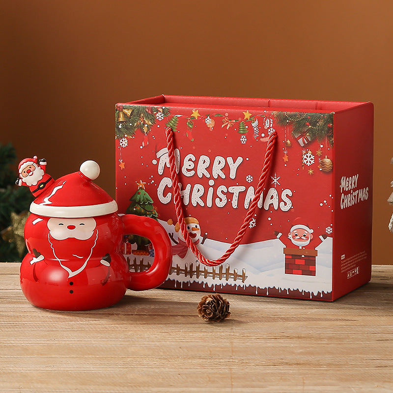 Christmas Snowman Ceramic Water Cup - Large Capacity Festive Drinkware