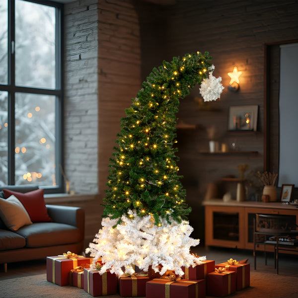 6 FT Pre-lit Santa Hat Christmas Tree with 250 Warm White Lights