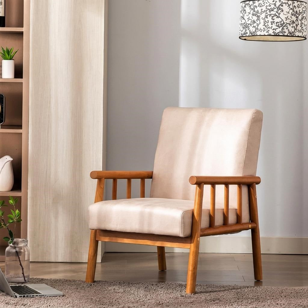25 Wide Classic Mid-Century Modern Arm Chair, Light