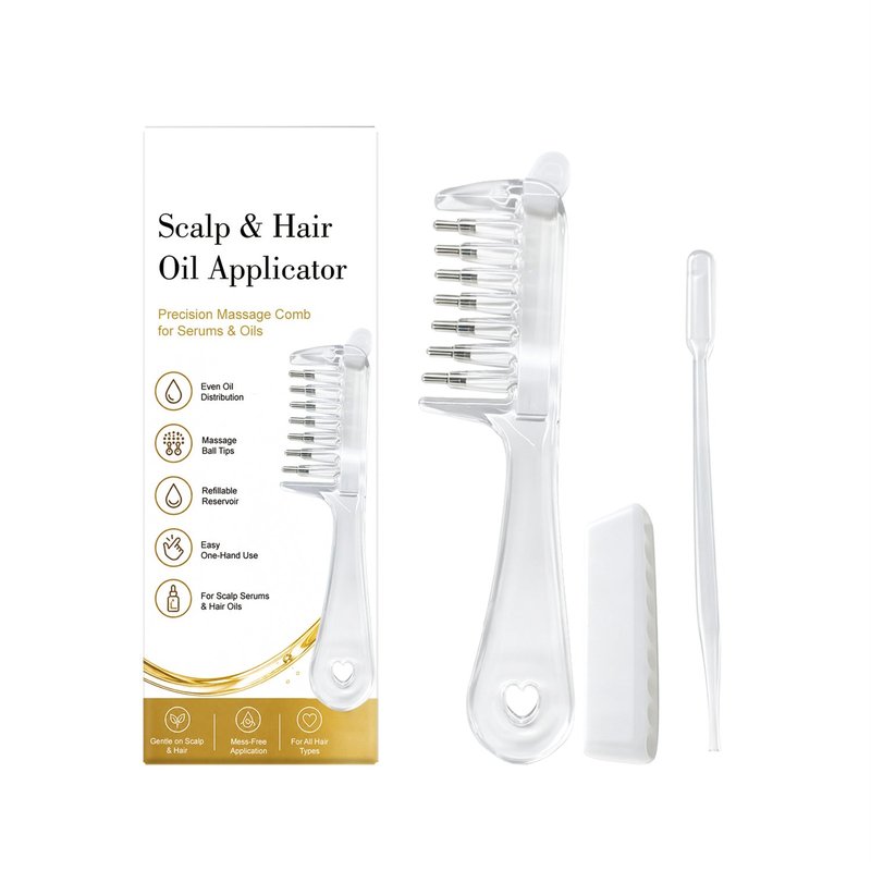 Liquid Guide Massage Comb for Face and Body - Copper & TPR Material