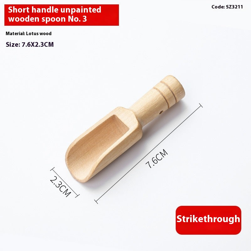 Unpainted Solid Wood Tea Spoon Set - Multiple Styles, Kitchen Utensils