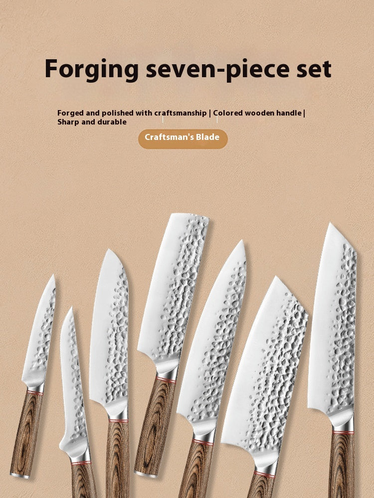 Japanese Style Hand Forged Kitchen Knife - High Carbon Steel, Replaceable Blade