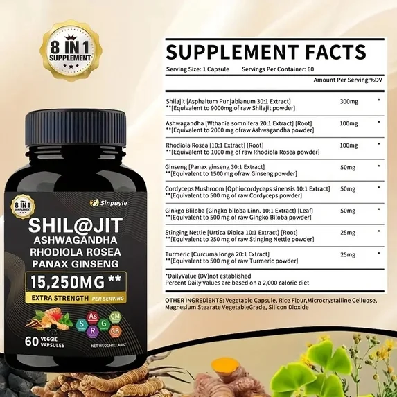 Sea Moss & Shilajit Ashwagandha Supplement Bundle - 120 Capsules Total