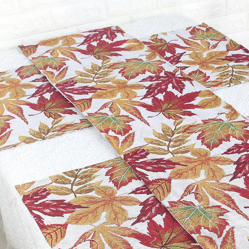 Home Decor Table Runner and Placemat Set Maple Leaf Pattern - Multiple Sizes