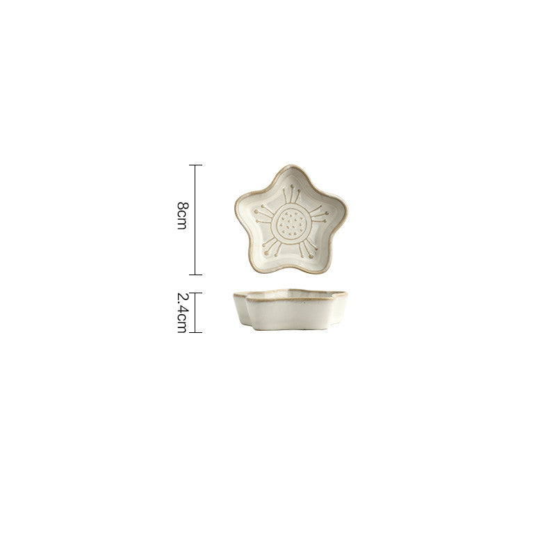 Retro Cat Ceramic Dinnerware Set - Embossed Rice Bowls & Fish Plates