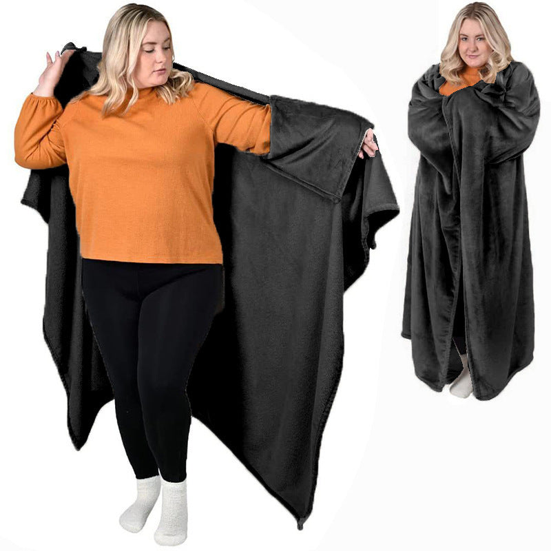 Soft Flannel Wearable Blanket for Home & Outdoors - Cozy Warm Throw