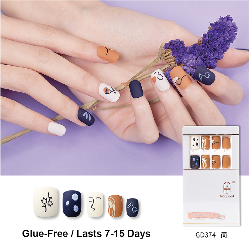 Abstract Line Art Press-on Nails - 10 Piece Minimalist Set