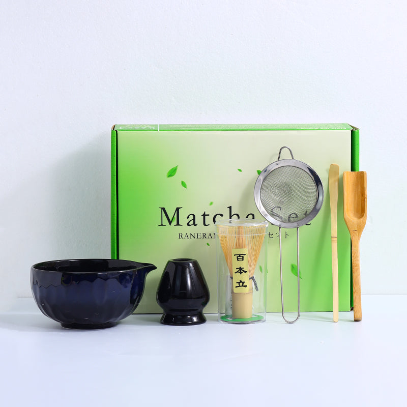 Japanese Tea Ceremony Set with Matcha Bowls & Whisks - Multiple Colors