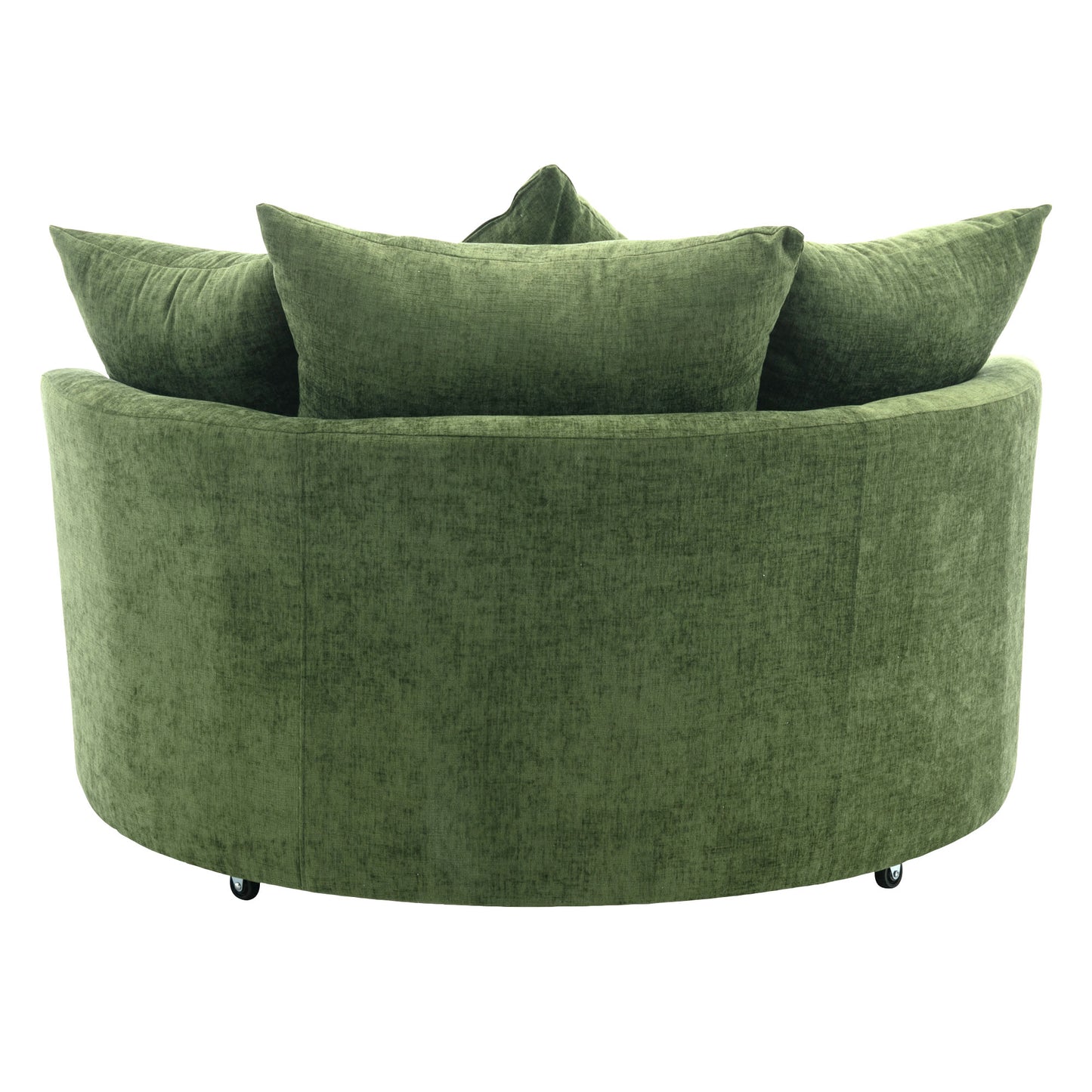 360° Swivel Accent Barrel Chair with Storage Ottoman & 4 Pillows - Green