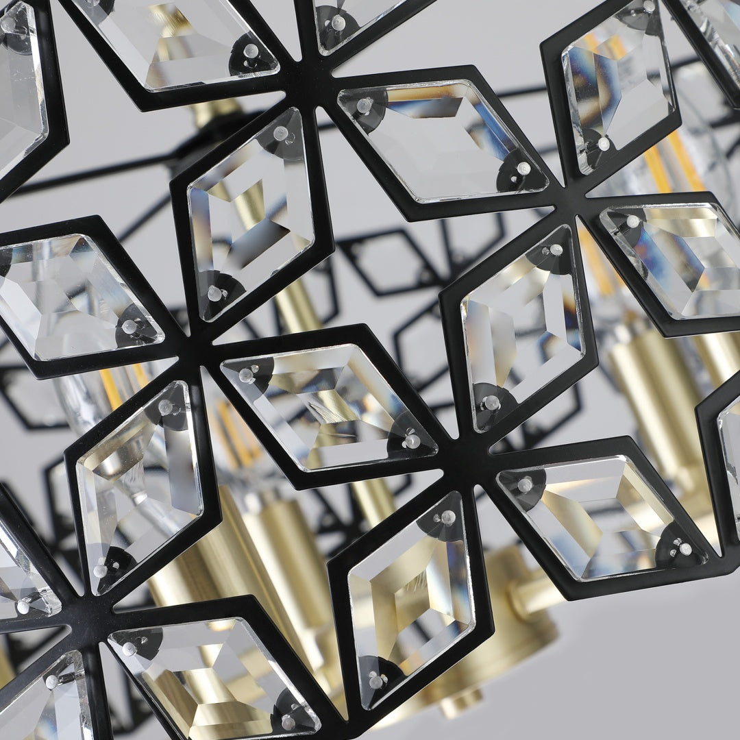 Geometric Crystal Pendant Chandelier - Modern 5-Light Fixture
