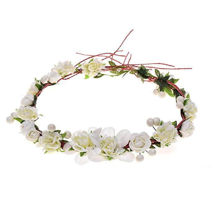 Flower Simulation Rose Wreath Headband - Multiple Colors