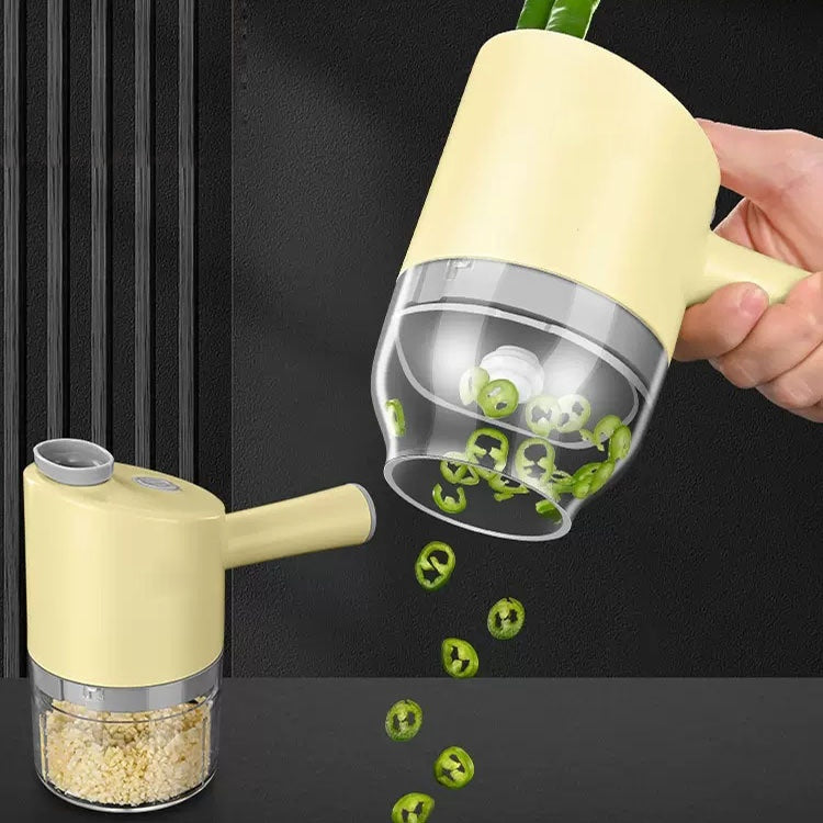 Wireless Garlic Grinder Electric Crusher with Food-Grade Plastic - Beige