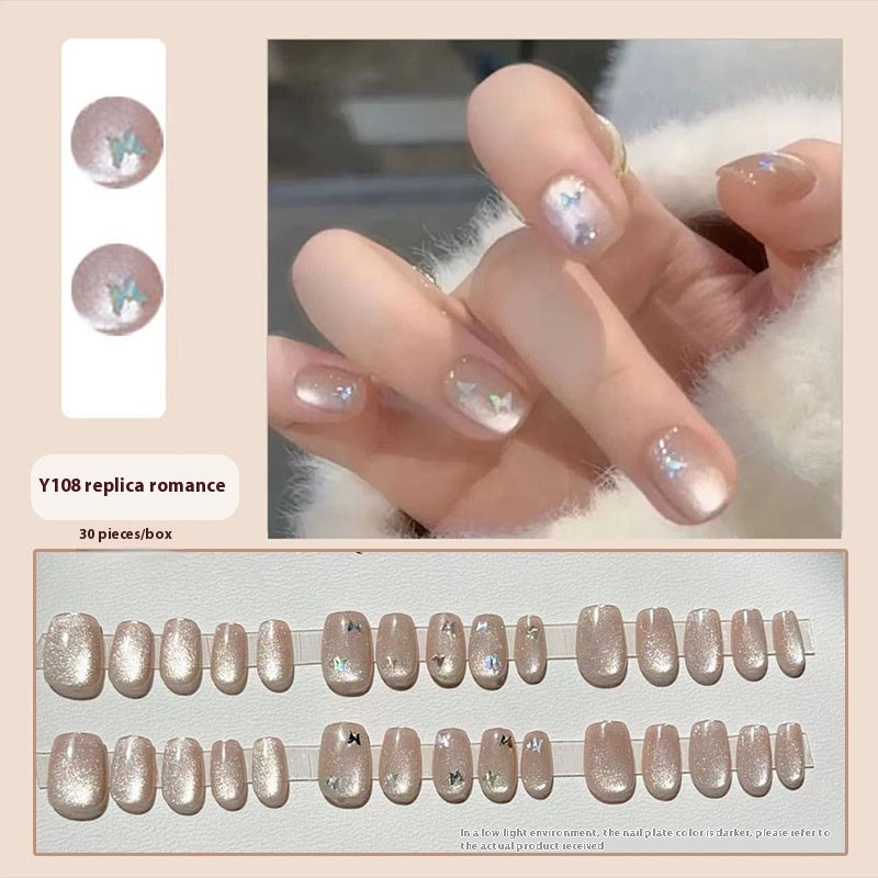 Women's Nail Art Kit with Detachable Color Variants - Spicy White Armor Design