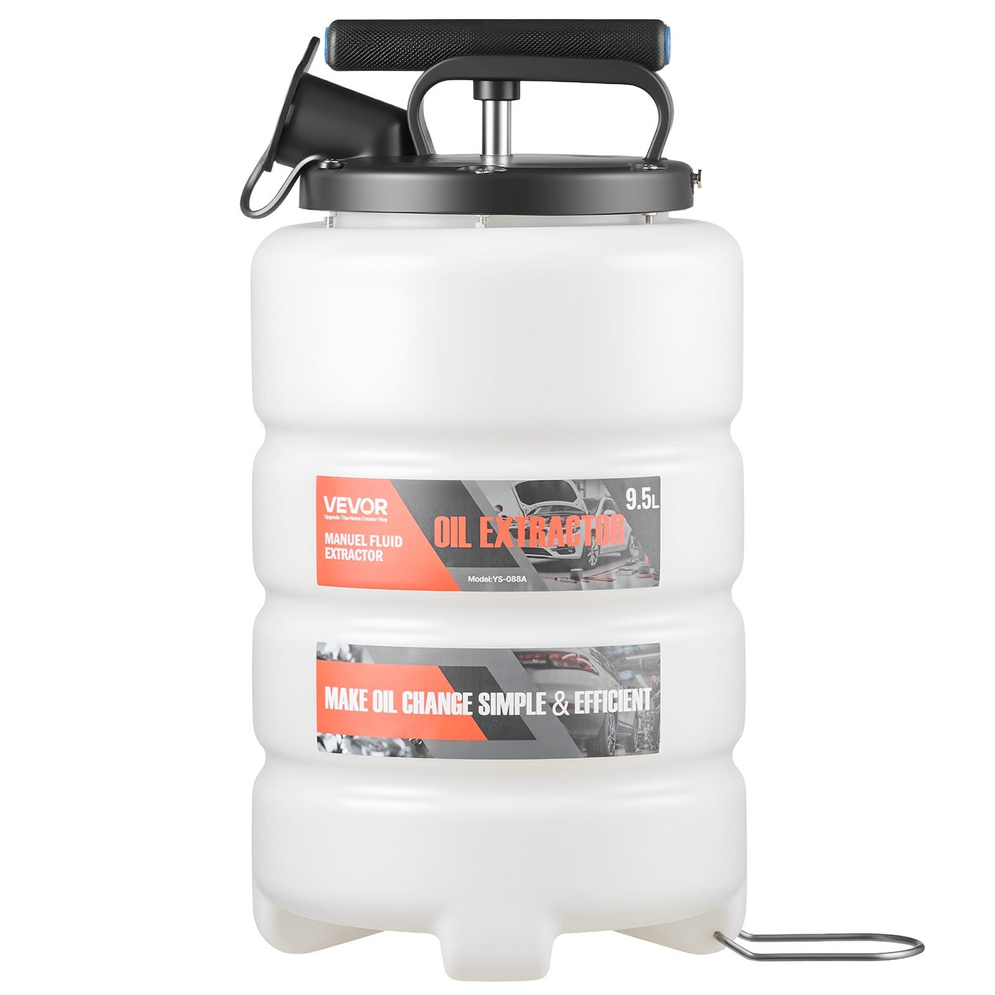 Manual Oil Extractor Pump 9.5L Capacity for Cars, Lawn Mowers, Boats