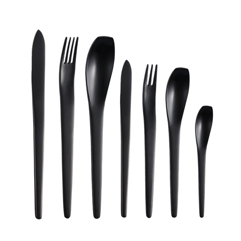 Stainless Steel Knife Fork Spoon Set - Household Tableware for Dining