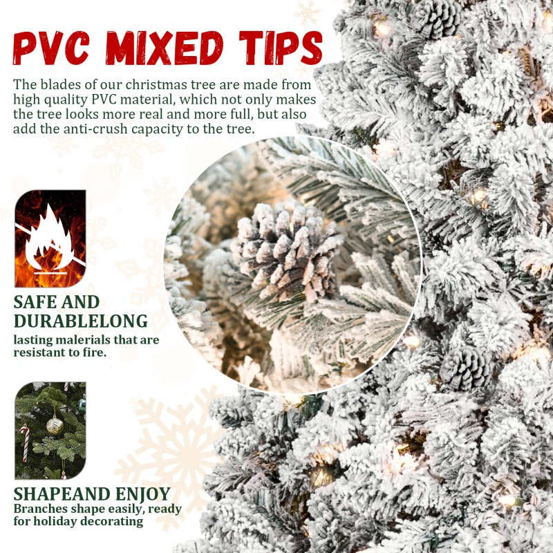 PVC Christmas Tree with Warm Lights and Pine Cones - Multiple Heights