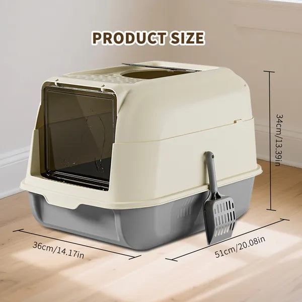 Double Door Cat Litter Box with Easy Access & Modern Design