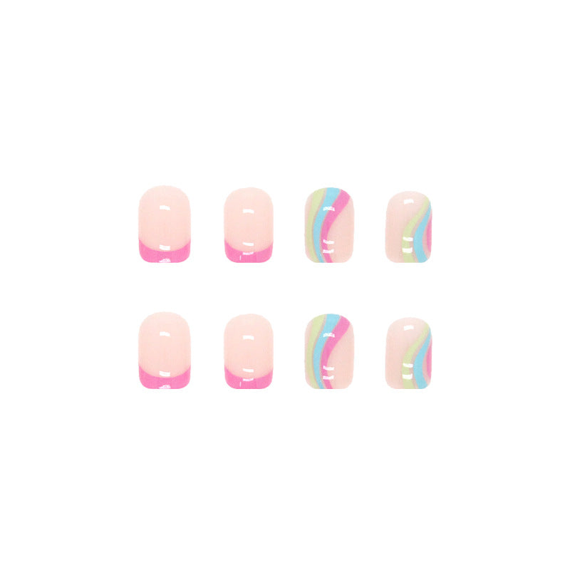 Multicolor Nail Sticker Set for Summer Nail Art - 24 Pieces