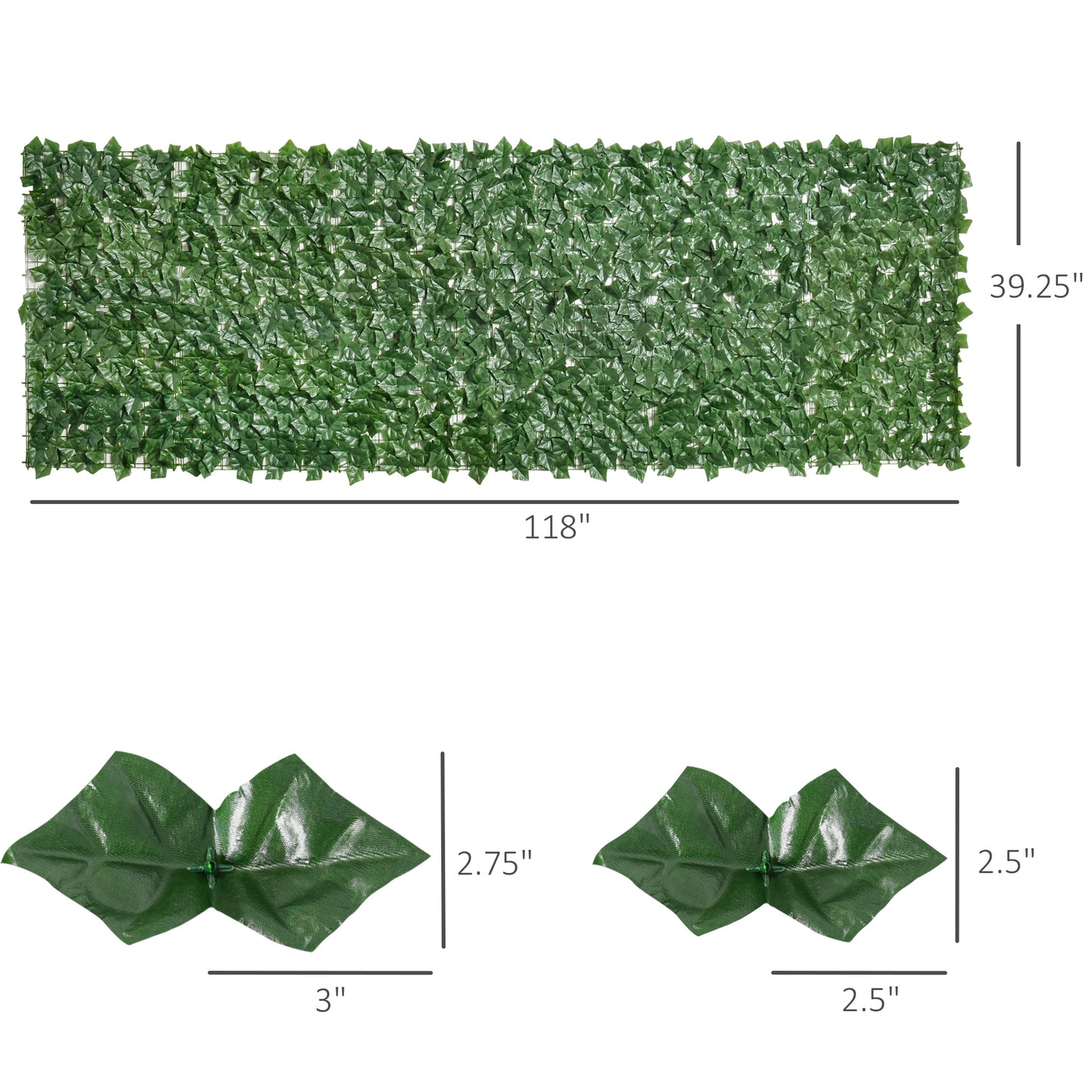 Artificial Grass Wall Panels - 118" x 39" Dark Green Decor