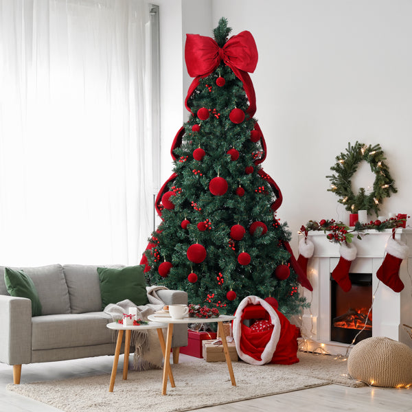 7.5 FT Artificial Christmas Tree with 300 LED Lights & Ornaments