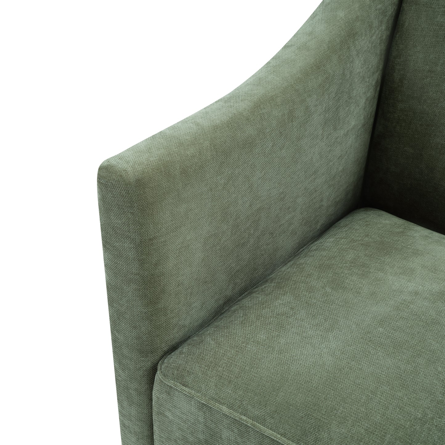 Modern Green Barrel Accent Chair - Upholstered Armchair for Living Room & Bedroom