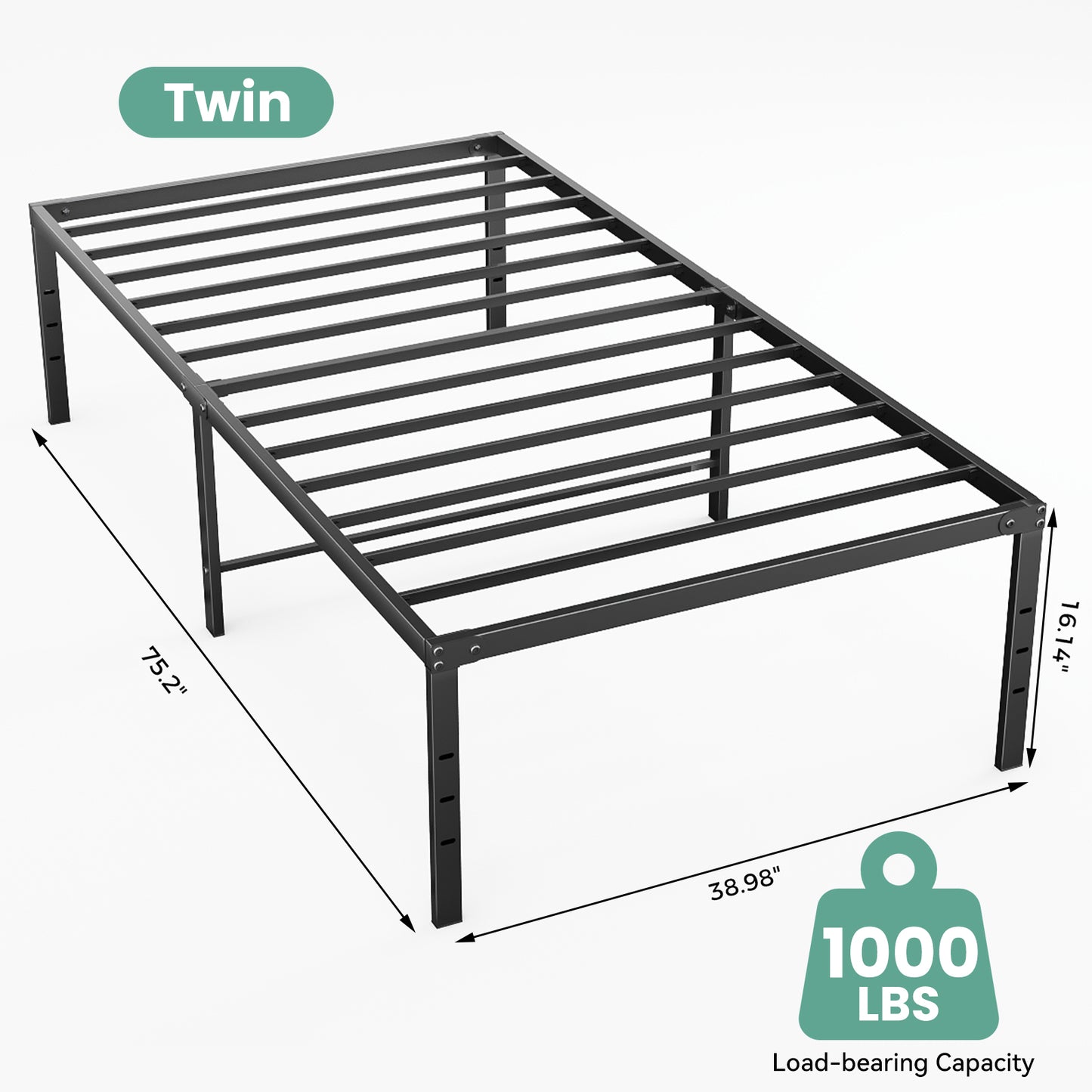 Durable Metal Bed Frame with Under-bed Storage - Multiple Sizes