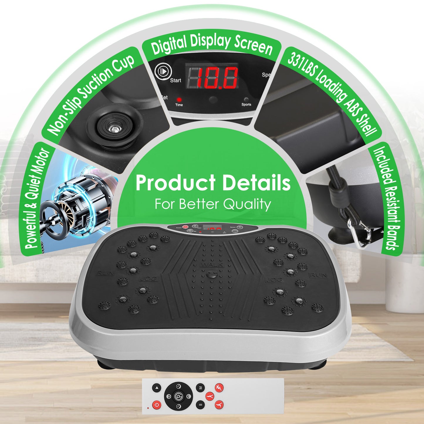 Whole Body Vibration Exercise Machine with Resistance Bands
