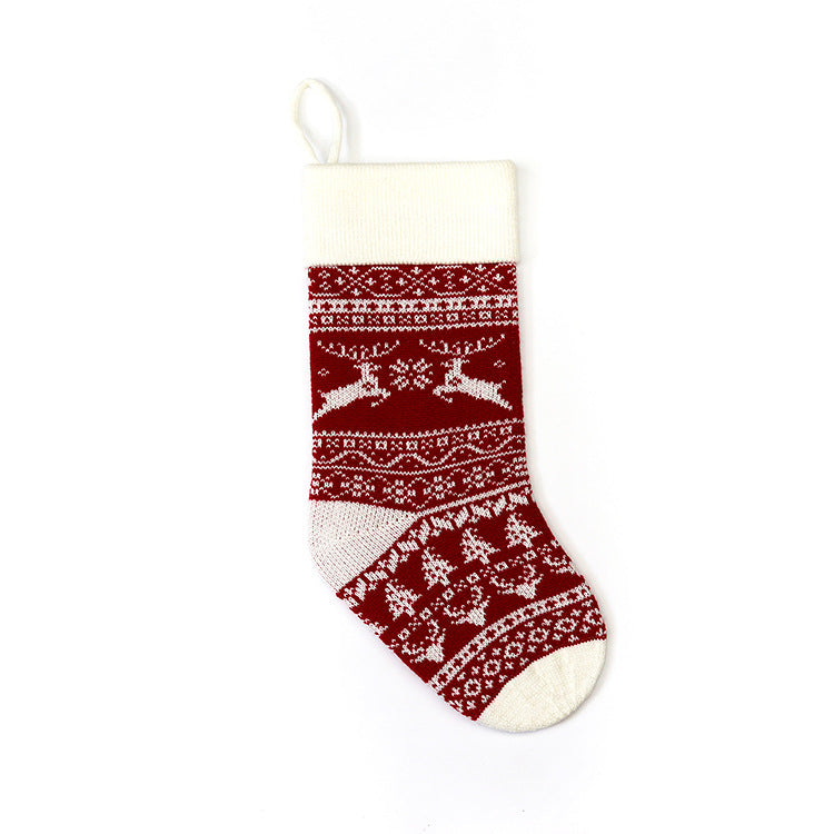Christmas Gift Bag with Jacquard Yarn Decorative Holiday Holder