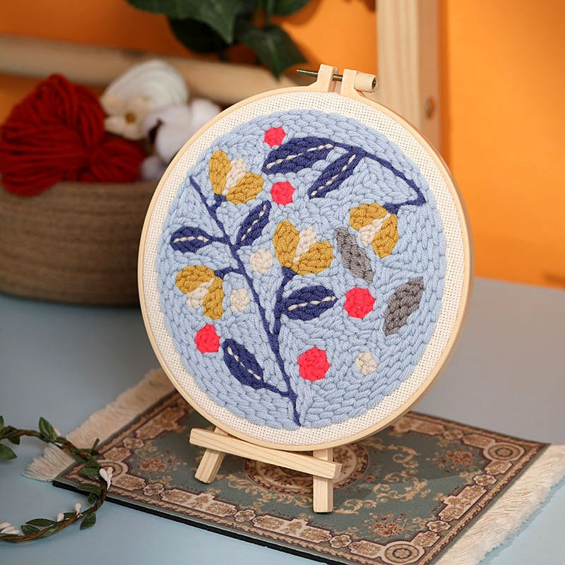 Flower and Grass Stamp Material Pack for Embroidery Crafts - Handmade