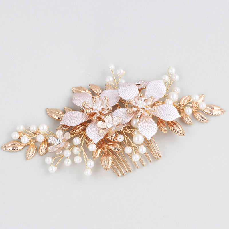 Bridal Pearl Hair Comb - Gold