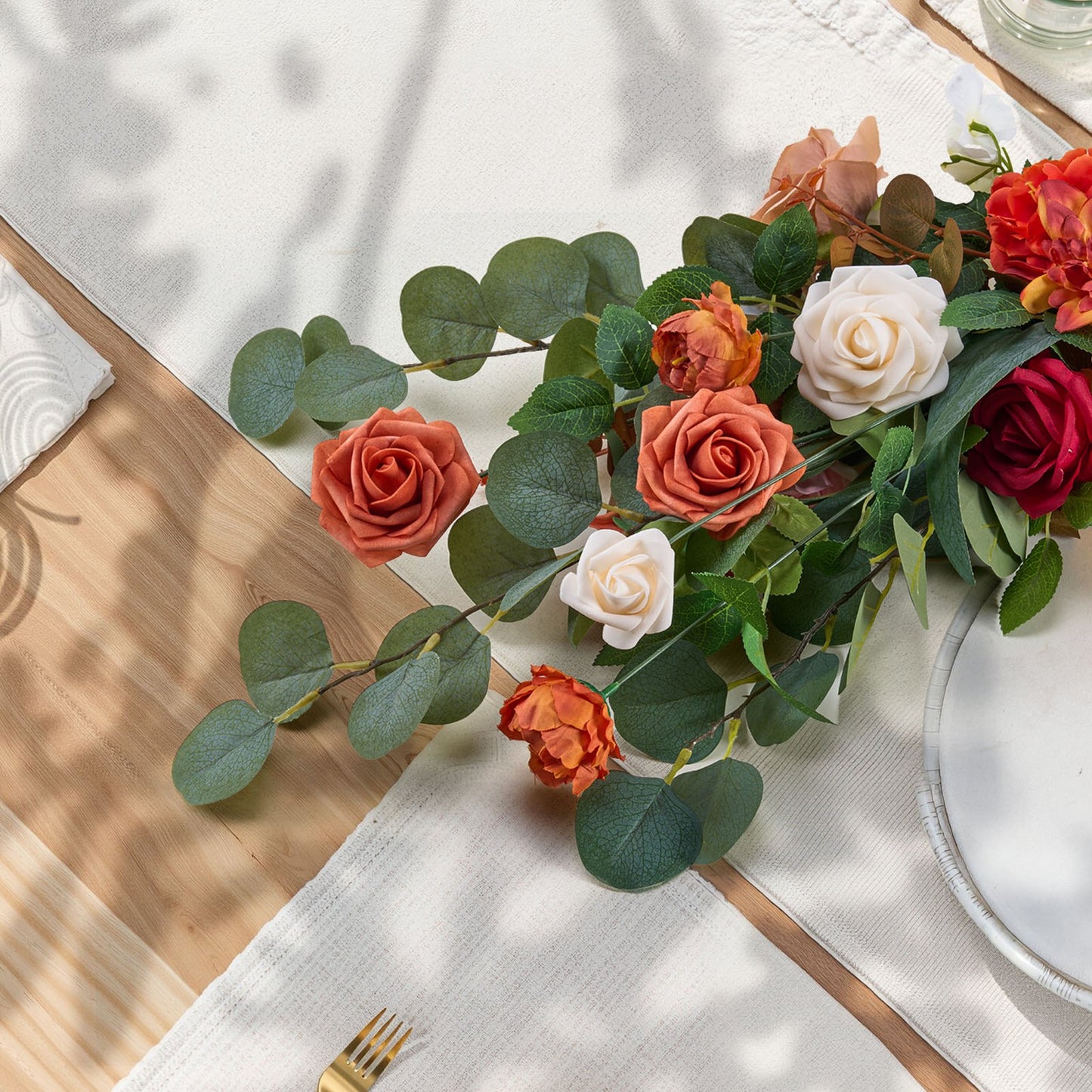 Set of 4 Faux Flower Arrangements for Wedding Centerpieces - Multicolor