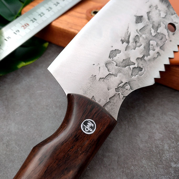 Kitchen Fish Knife with Leather Case - Antique Retro Stainless Steel