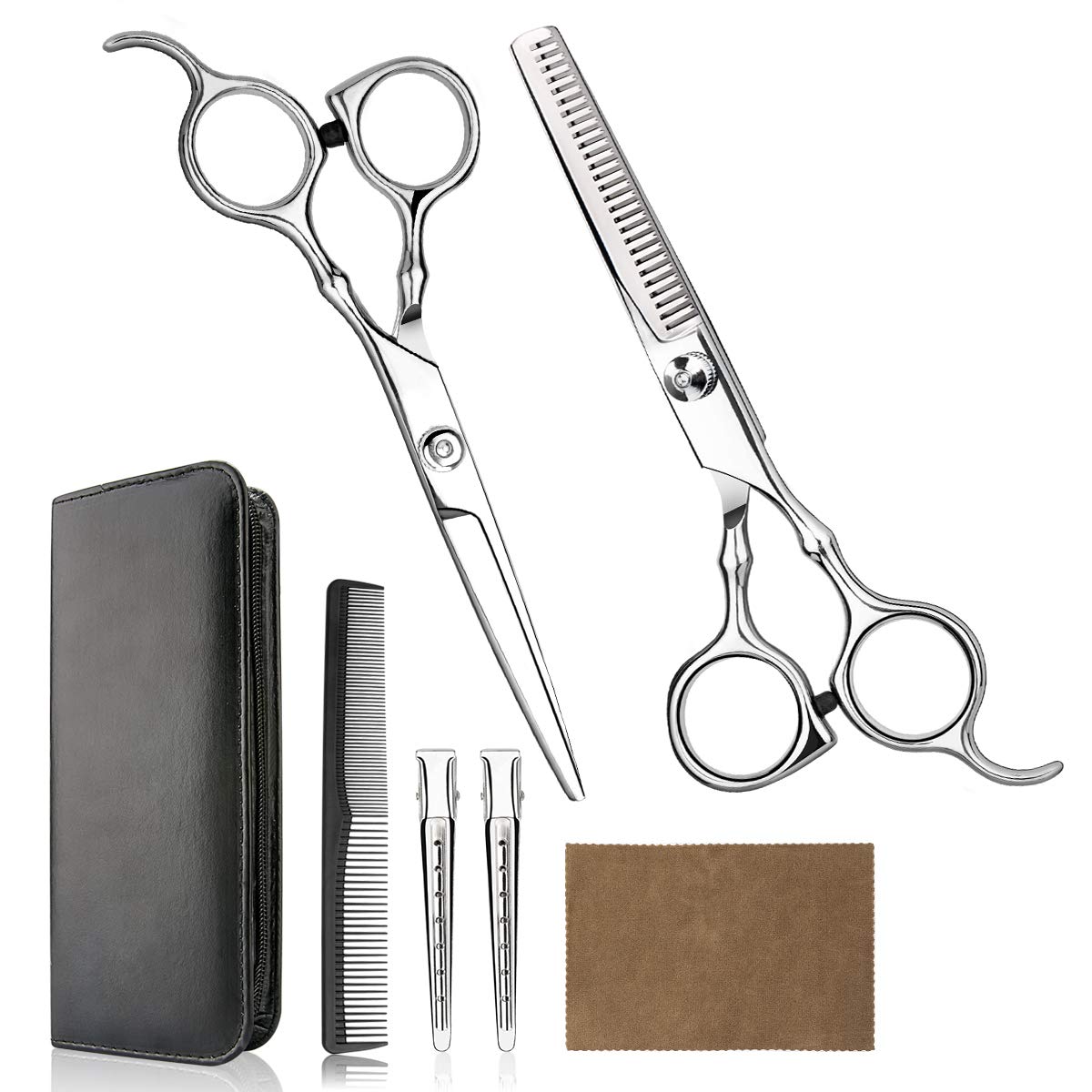 Professional Hair Cutting Scissors Kit - 6-Inch Stainless Steel Shears