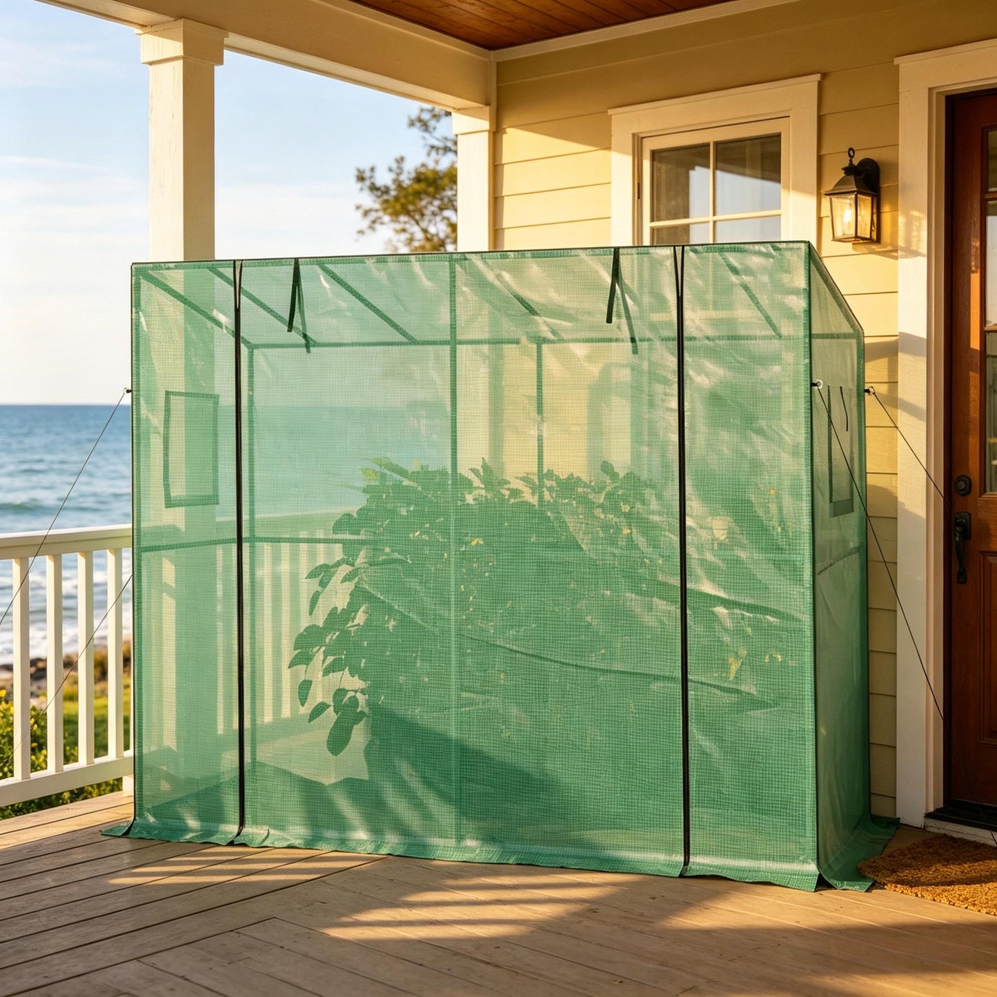 Portable Greenhouse with Roll-Up Door - Small Green, 78.7" L