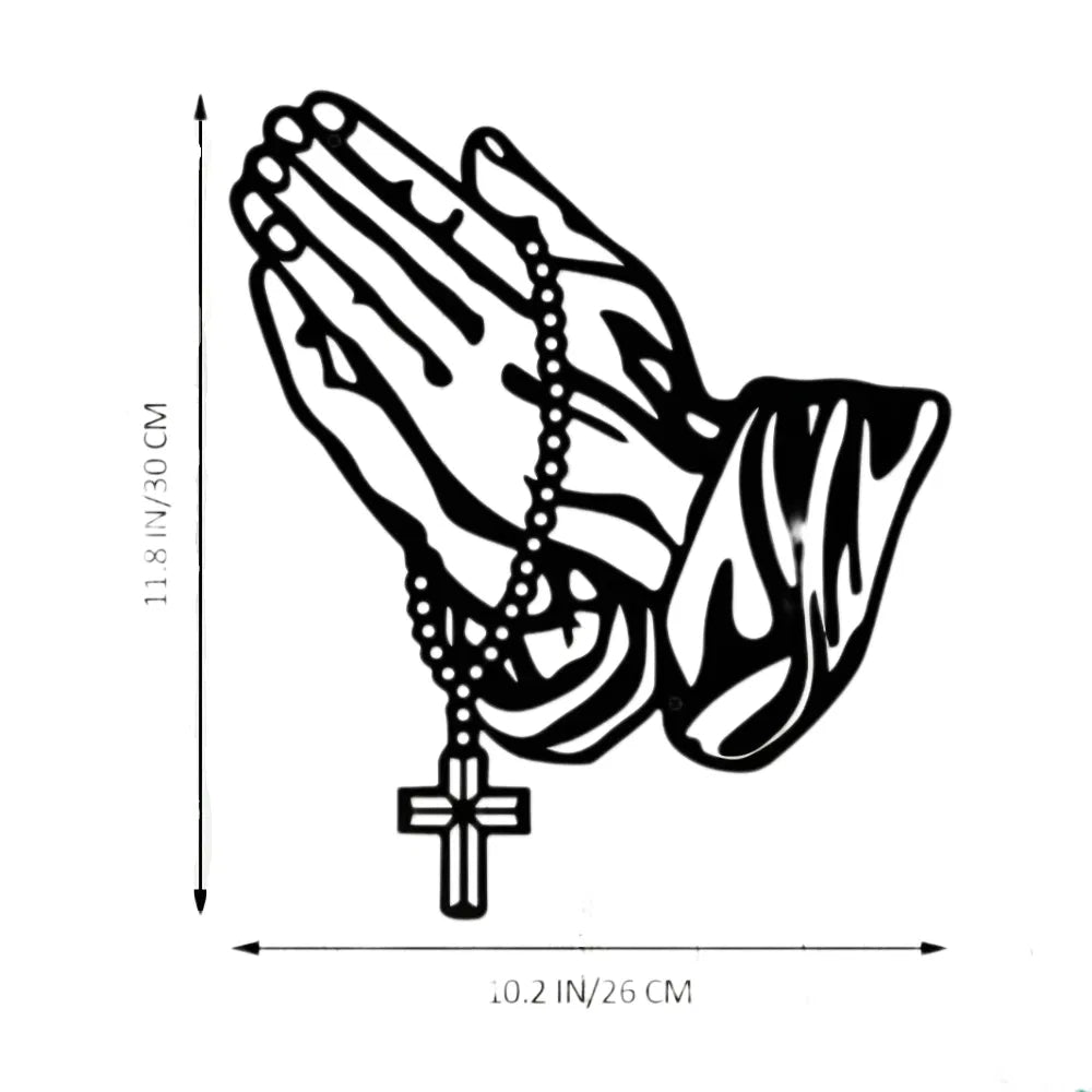 Gothic Black Metal Cross Wall Art - Faith Decor for Home