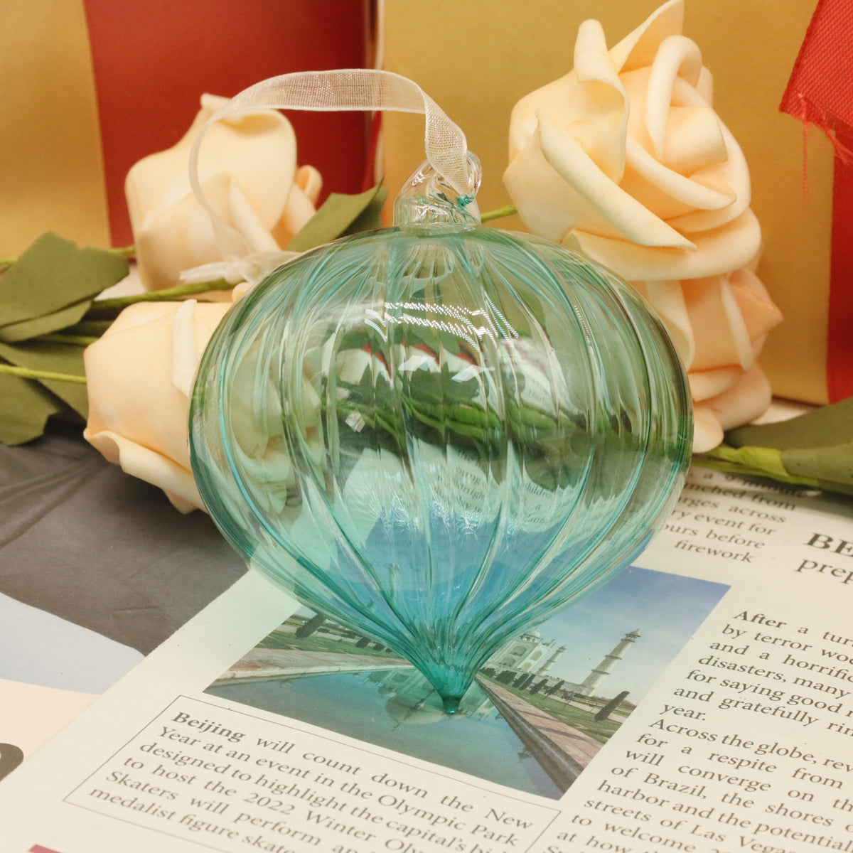 Hand-Ground Transparent Glass Pendant Light - Home Office Decor