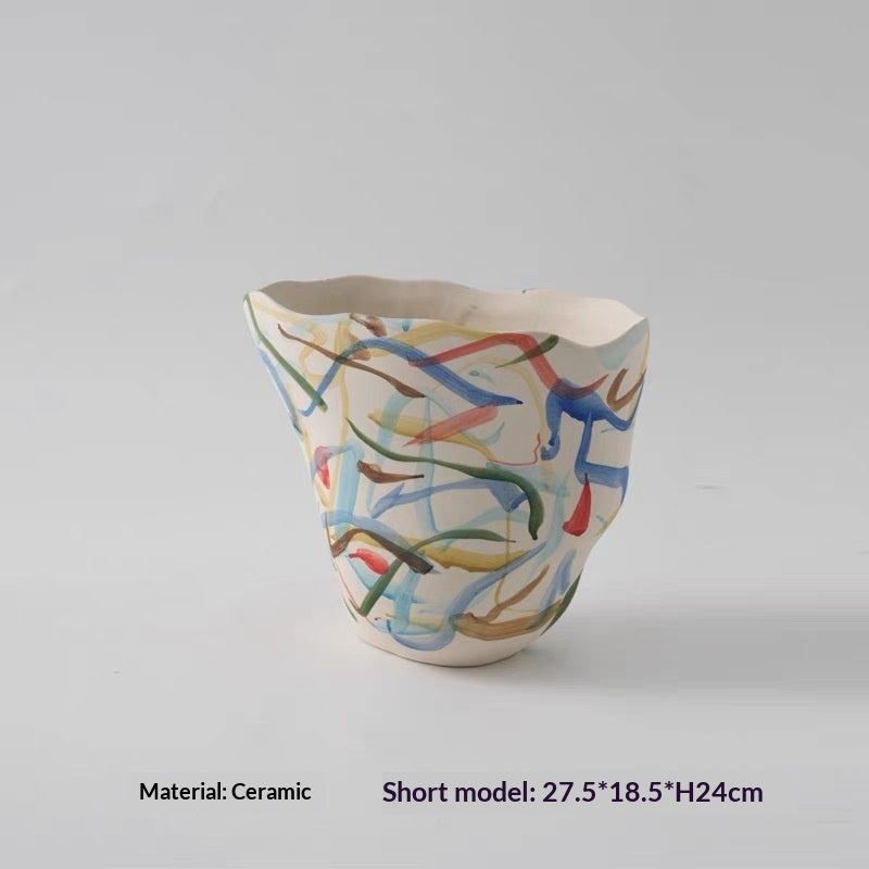 Minimalist Ceramic Vase - Modern Retro Style Home Decor